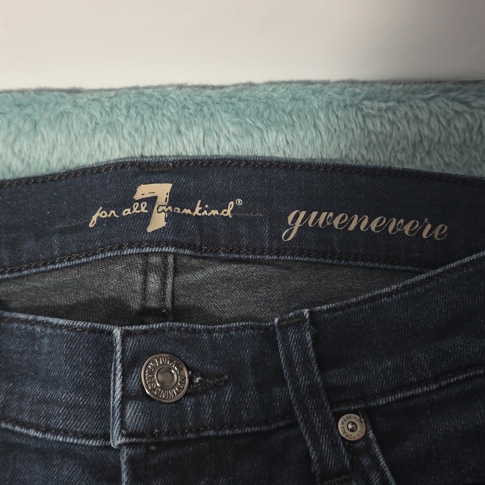 7 For All Mankind Dark Blue Skinny Jeans - Picture 3 of 7